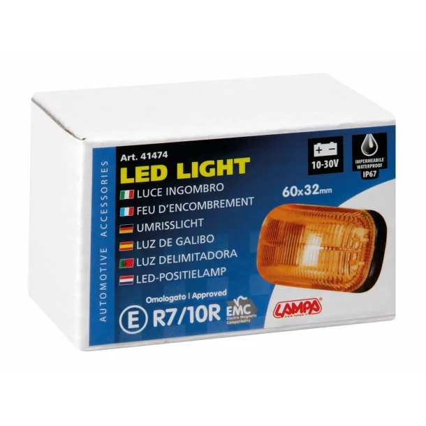 4 LED-es helyzetjelző lámpa 10/30V - Sárga