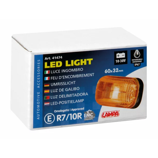 4 Led light, surface mount, 10/30V - Amber