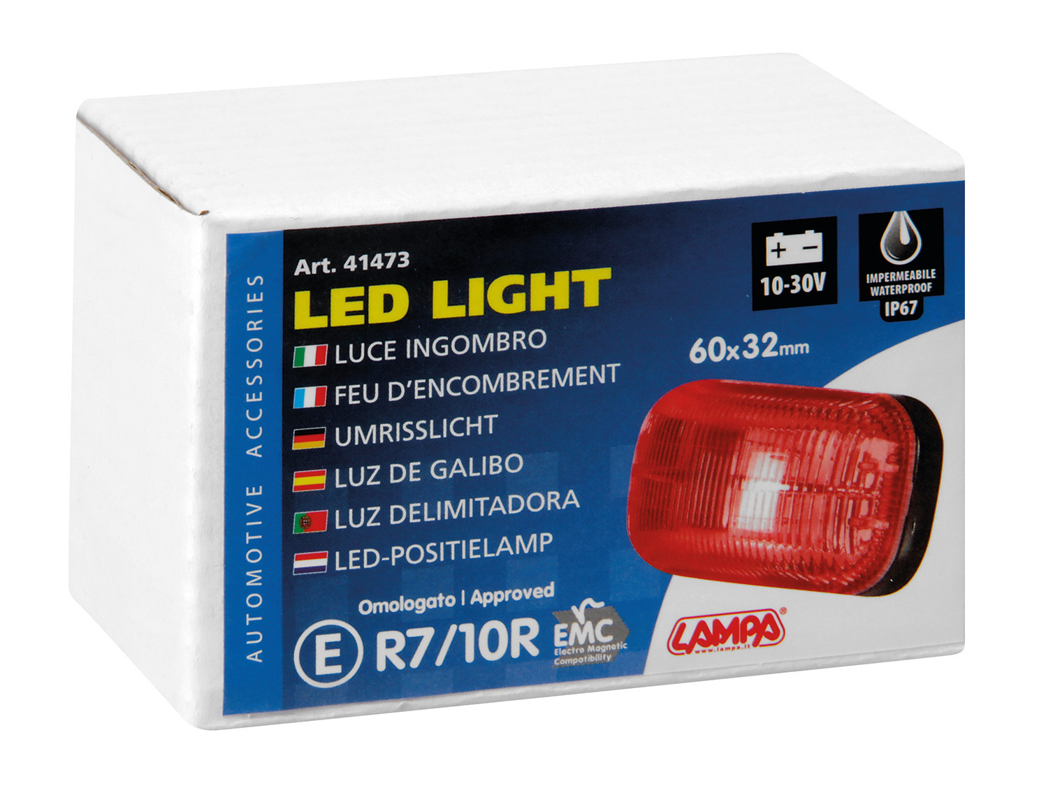 4 LED-es helyzetjelző lámpa 10/30V - Piros thumb