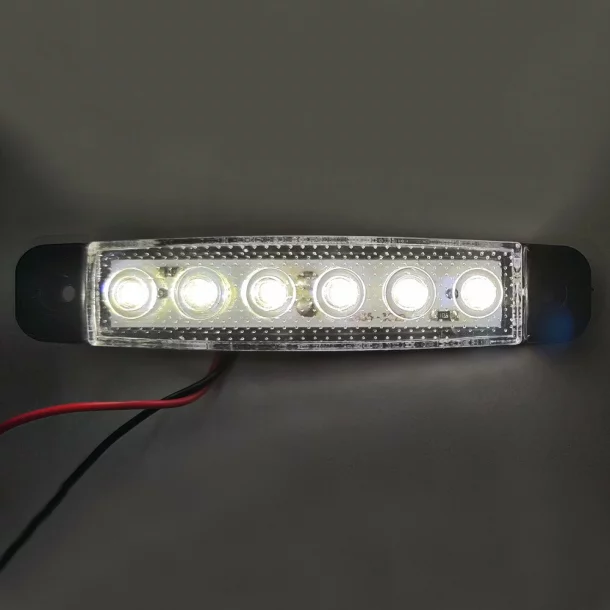 Lamp gauge with 6 LEDs 12/24V set of 4pcs - White