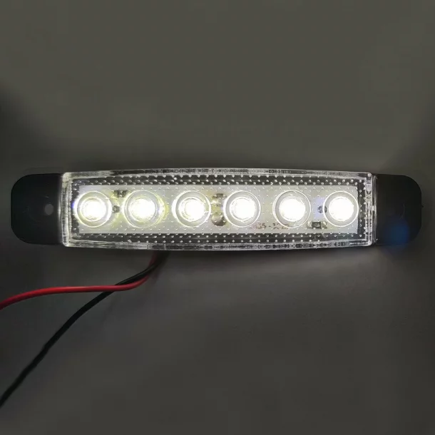 6 LED-es helyzetjelző lámpa 12/24V készlet 4db - Fehér