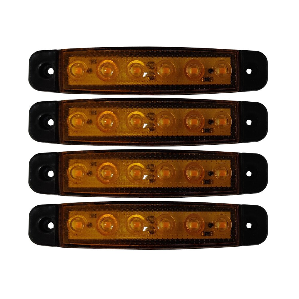 6 LED-es helyzetjelző lámpa 12/24V készlet 4db - Sárga thumb