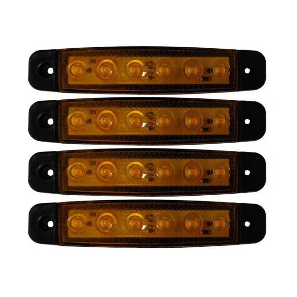 Lampa gabarit cu 6 LED-uri 12/24V set 4buc - Galben