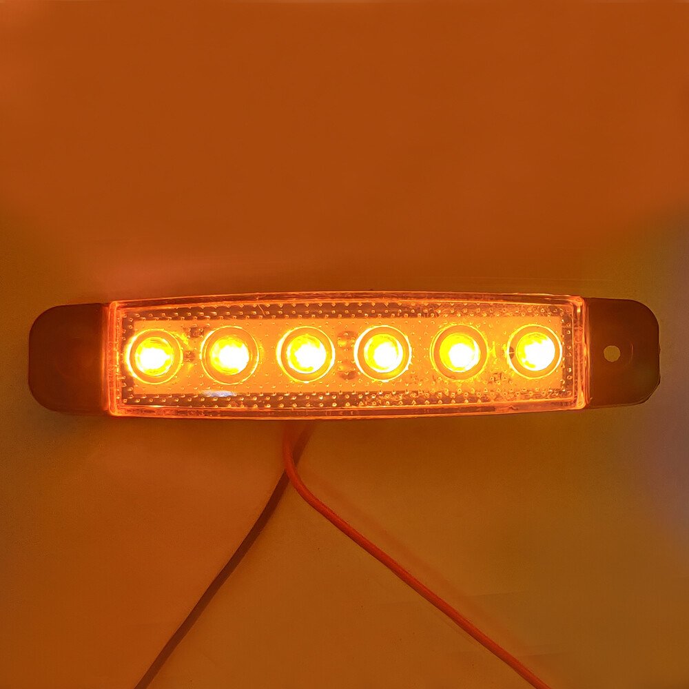 6 LED-es helyzetjelző lámpa 12/24V készlet 4db - Sárga thumb
