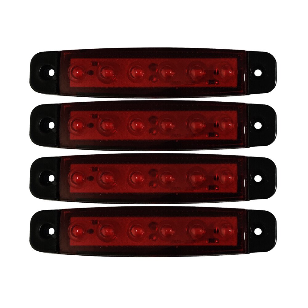 Lamp gauge with 6 LEDs 12/24V set of 4pcs - Red thumb