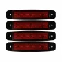 Lamp gauge with 6 LEDs 12/24V set of 4pcs - Red