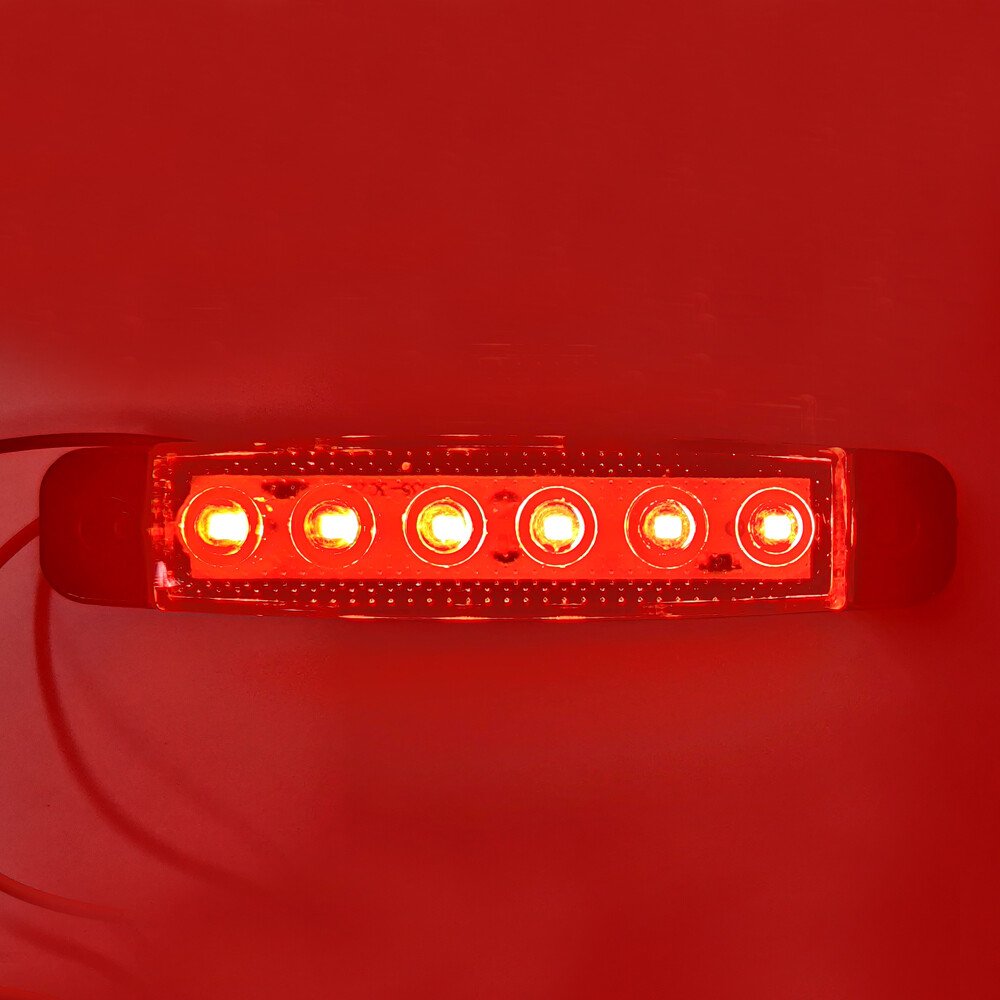 6 LED-es helyzetjelző lámpa 12/24V készlet 4db - Piros thumb