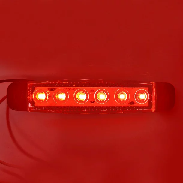 6 LED-es helyzetjelző lámpa 12/24V készlet 4db - Piros