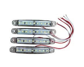 9 LED-es helyzetjelző lámpa 12/24V készlet 4db - Fehér