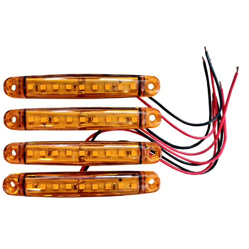 Lamp gauge with 9 LEDs 12/24V set of 4pcs - Yellow thumb