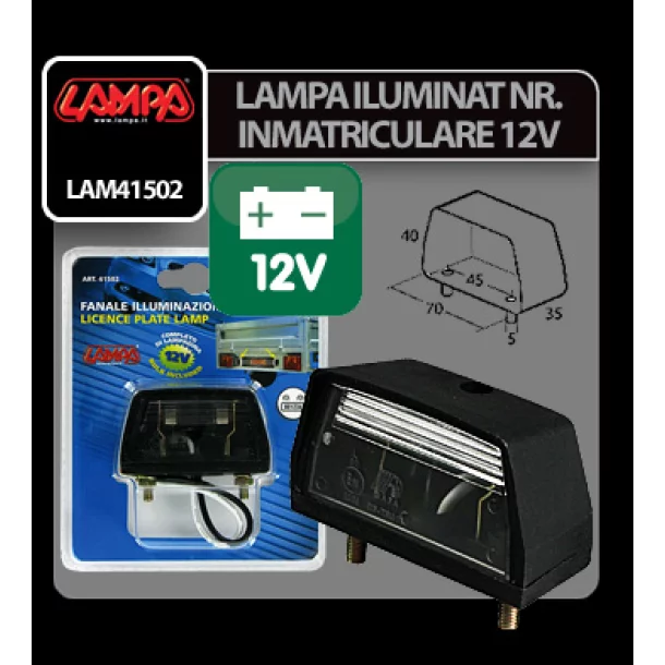Licence plate lamp 12V