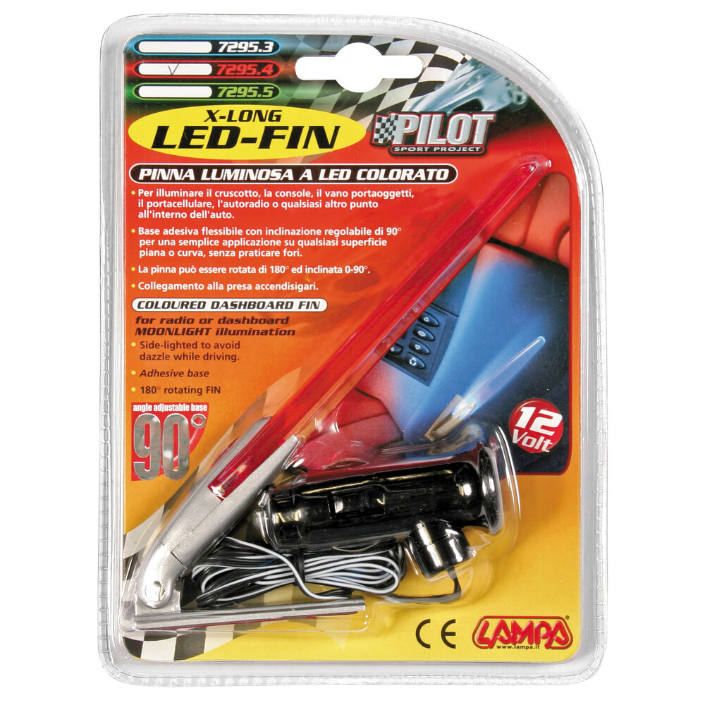 Belső LED lámpa X-Long Led-Fin 12V - Piros thumb