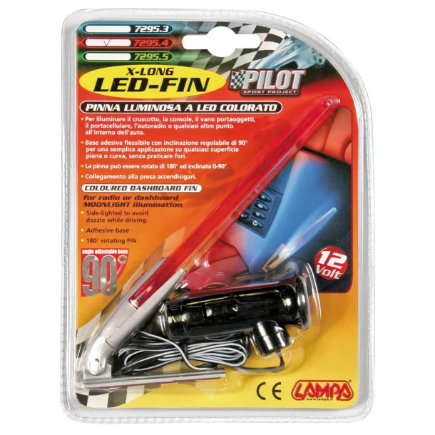 Belső LED lámpa X-Long Led-Fin 12V - Piros