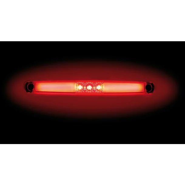 Kiegészítő helyzetjelző lámpa 13LED Neon Effect 170x20mm 12/24V - Piros