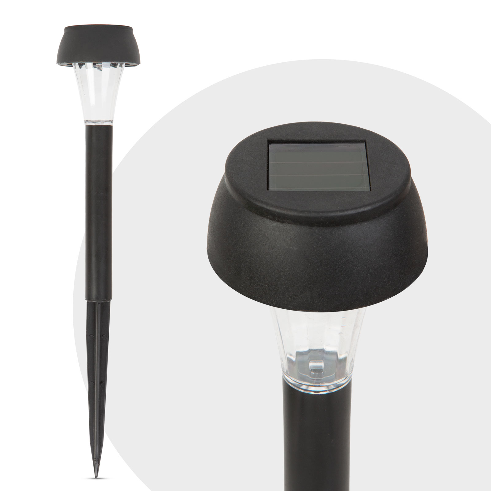 LED-es szolár lámpa - hidegfehér - fekete - műanyag thumb