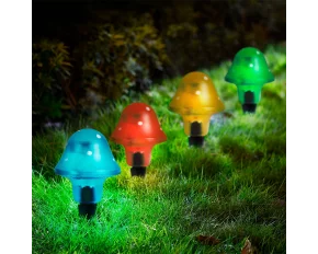 Lampă solară pentru grădină cu LED - model ciupercă, 11 cm