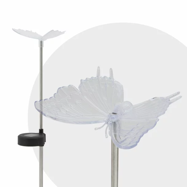Lampă solară pentru grădină cu LED RGB - model „Fluture”