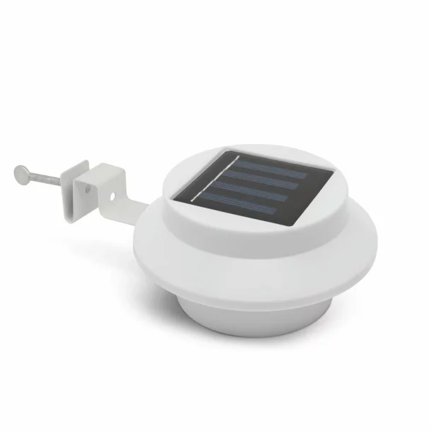 Solar gutter / fence light with 3 LED - white