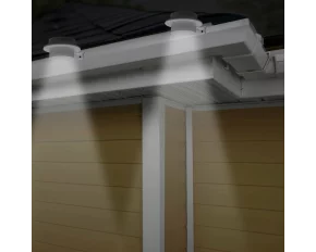 Solar gutter / fence light with 3 LED - white