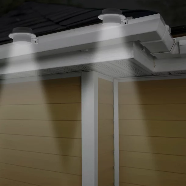 Solar gutter / fence light with 3 LED - white