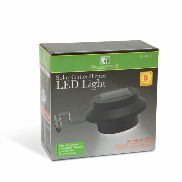 Lampa solara pt. stresini/garduri cu 3 LED-uri, negru