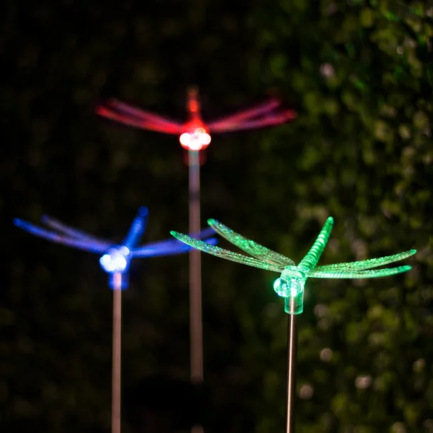 Lampa solară RGB LED - model libelulă