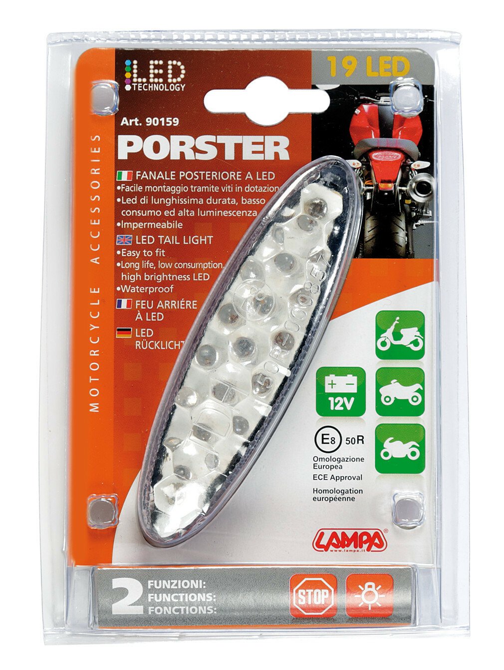 Porster, Led tail light, 12V thumb