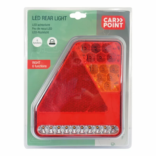 Hátsó stop lámpa LED-es 6funkciós 185x210mm Carpoint - Jobb