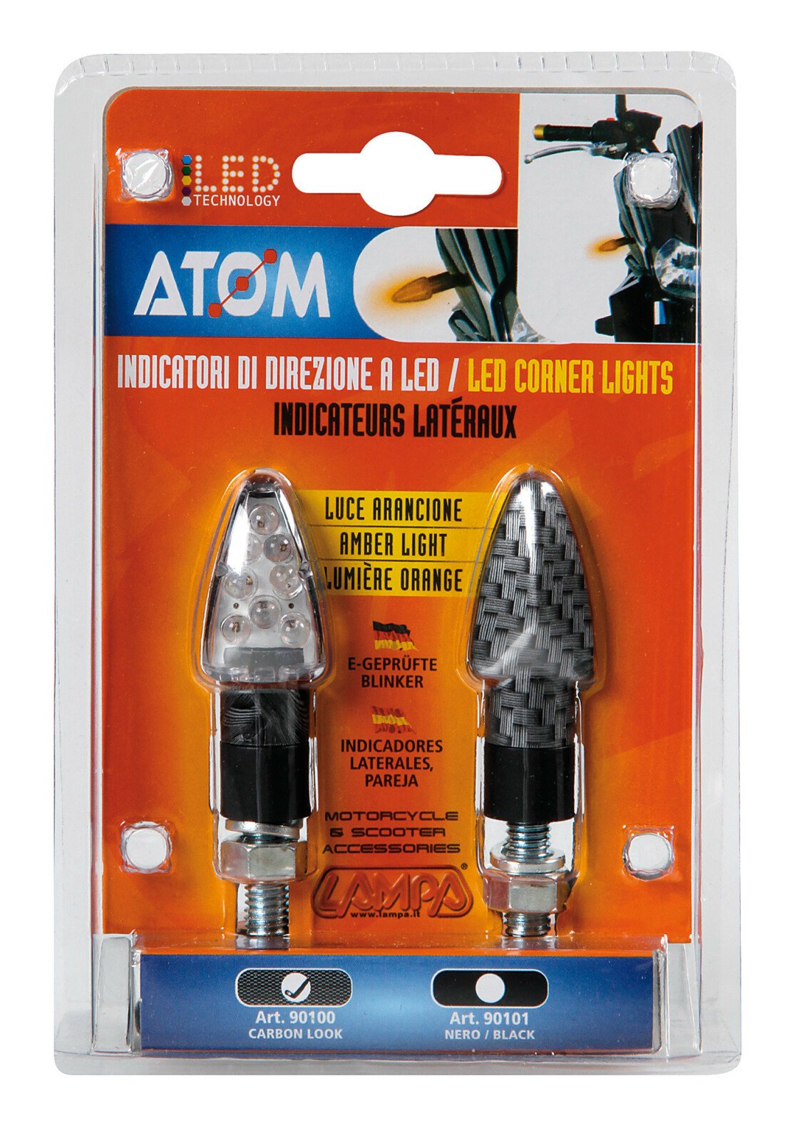 Lampi semnalizare directie mers Atom LED 12V 2buc - Carbon thumb
