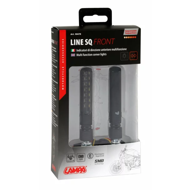 Lampi semnalizare directie mers lumina secventiala si pozitie Line SQ LED 12V 2buc - Fata