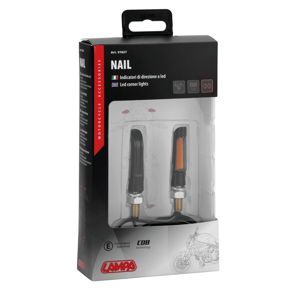 Nail, corner lights - 12V COB LED - Black thumb