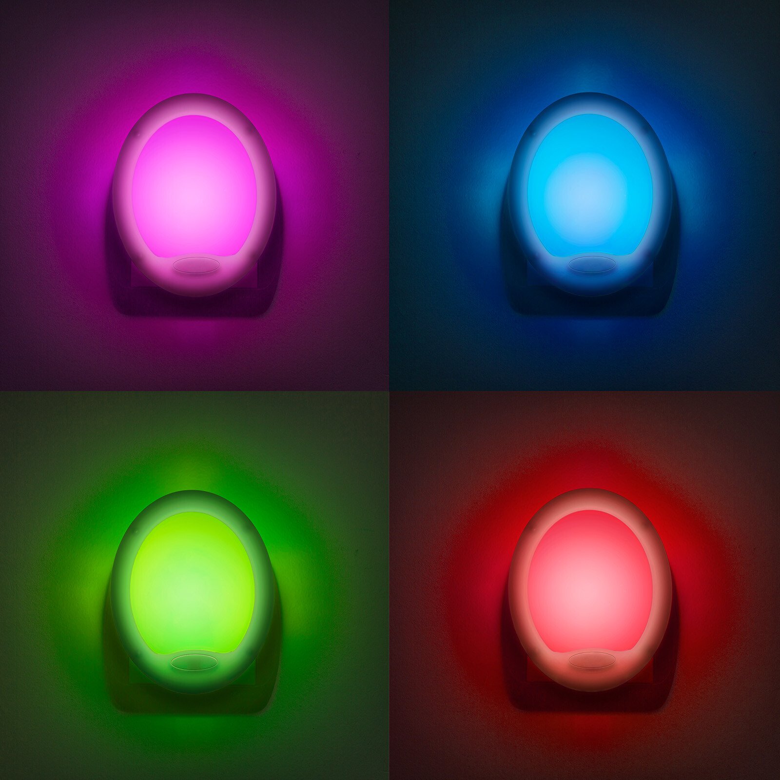 Lumina de veghe LED cu colori alternante Premium "Smooth" - 7 LED, 8x10cm thumb