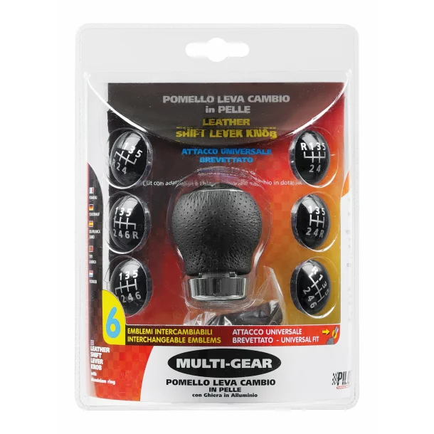 Multi-Gear shift knob with speeds drawing - Black