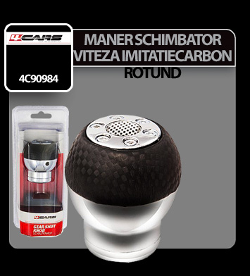 4Cars Carbon fiber imitation gear shift knob round thumb