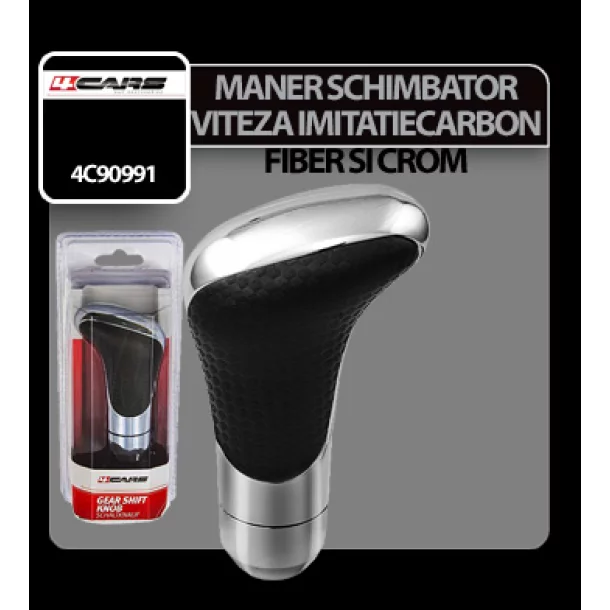 Maner schimbator viteza imitatie fibre carbon si crom 4Cars