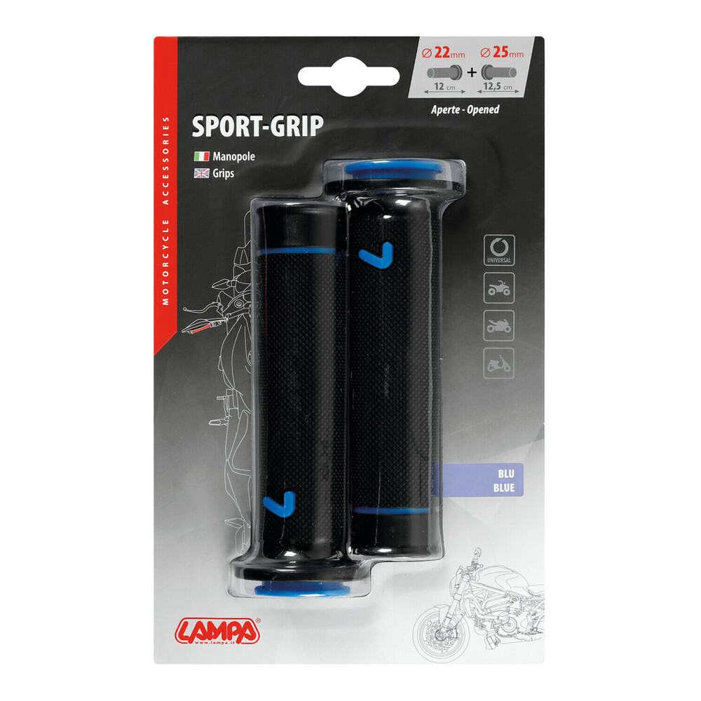 Univerzális markolatok Sport-Grip 2db - Fekete/Kék thumb