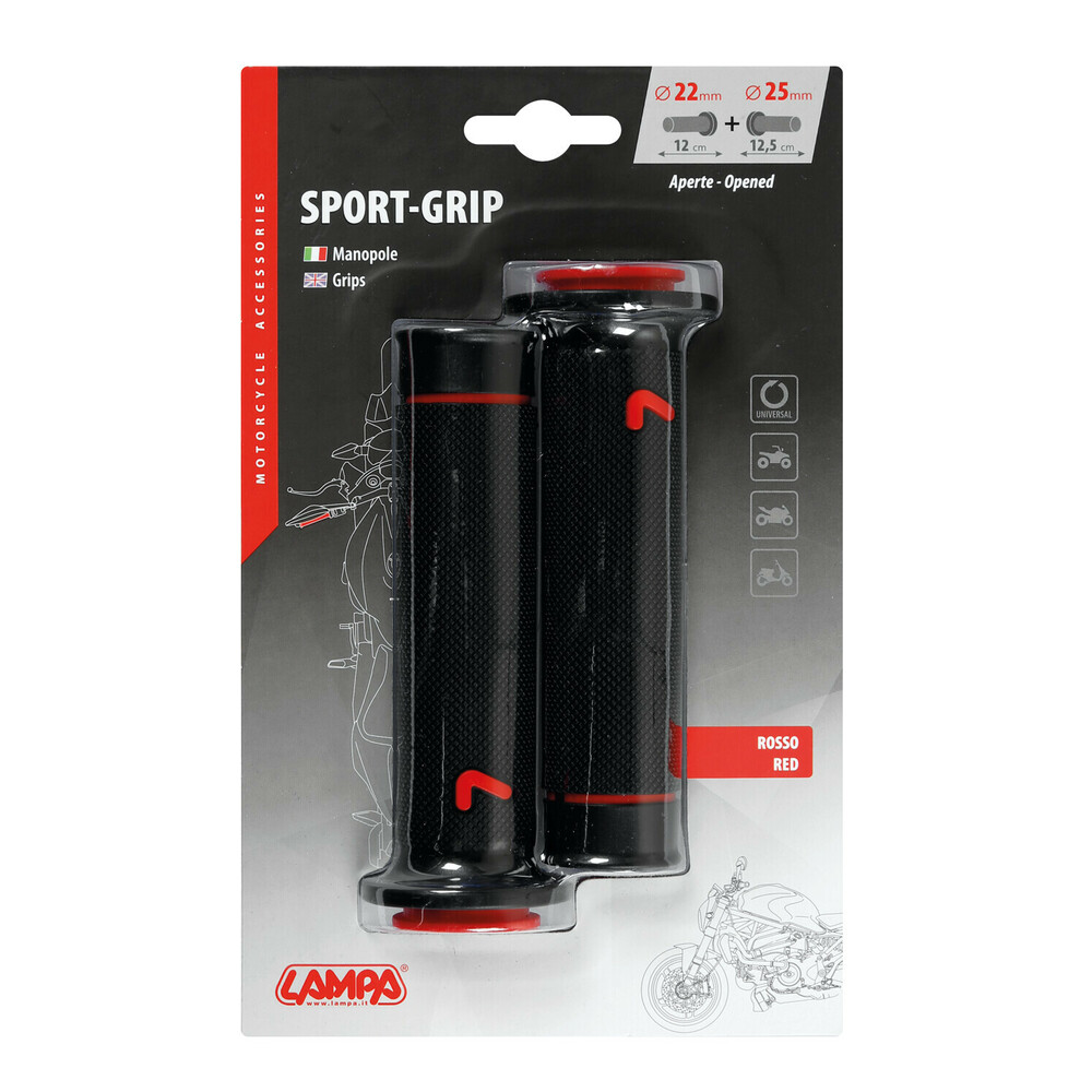 Univerzális markolatok Sport-Grip 2db - Fekete/Piros thumb