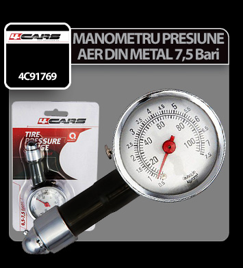 4Cars Tyre pressure gaude metal 7,5Bar thumb