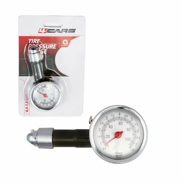 4Cars Tyre pressure gaude metal 7,5Bar - Resealed