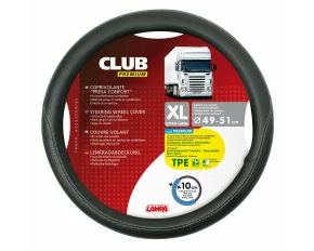 Club, comfort grip steering wheel cover - XL - Ø 49/51cm - Black