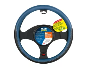 Club, TPE steering wheel cover - M - Ø 37/39 cm - Black/Blue