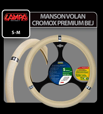 Cromox, TPE steering wheel cover - S - Ø 35/37 cm - Beige thumb