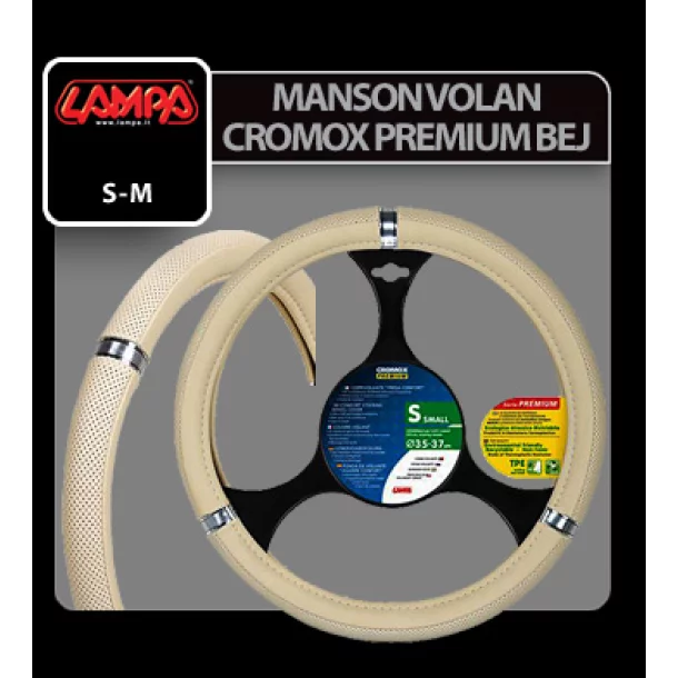 Cromox, TPE steering wheel cover - S - Ø 35/37 cm - Beige