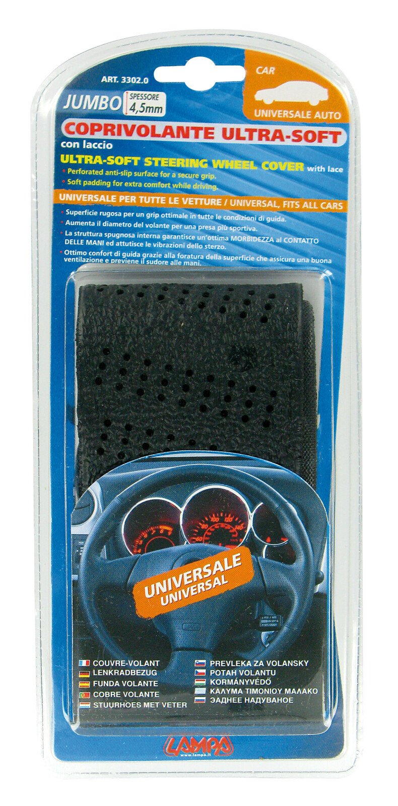 Jumbo-Car, steering wheel cover with lace - Universal thumb