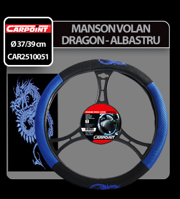 Carpoint, steering wheel cover Dragon - M - Ø 37/39 cm - Blue thumb