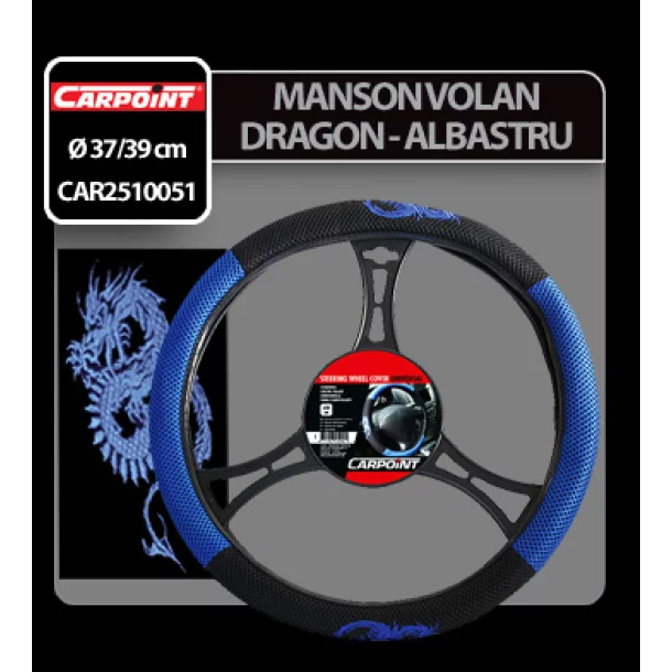 Carpoint, steering wheel cover Dragon - M - Ø 37/39 cm - Blue