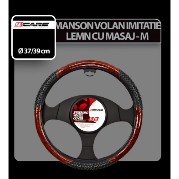 Wood imitation, steering wheel cover - M - Ø 37/39 cm