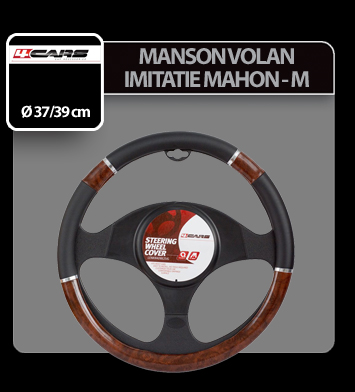4Cars Mahogany imitation, steering wheel cover - M - Ø 37/39 cm thumb