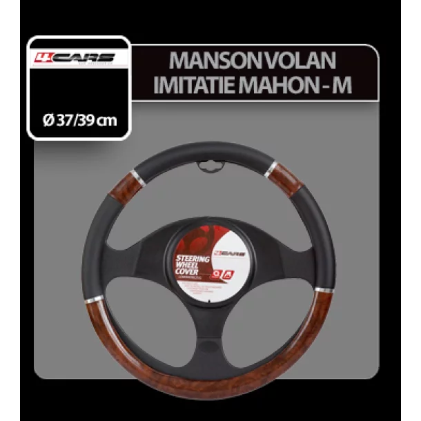4Cars Mahogany imitation, steering wheel cover - M - Ø 37/39 cm