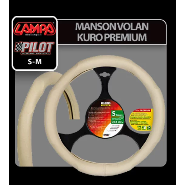 Kuro, TPE steering wheel cover - M - Ø 37/39 cm - Beige